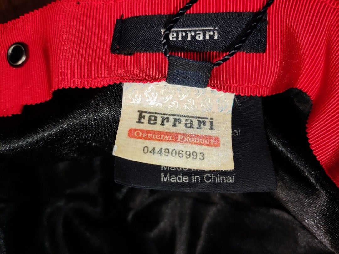 Ferrari Nylon Rain Pocket Cap (Category: Caps & Hats) located in Tarlac. Submitted by diaphosort (Listing ID 1347336840, Image 3). Description: Ferrari Men's New Nylon Rain Pocket Cap Foldable (see in pics) Like brand new condition From original price of 5k plus (AED 320) MOP: gcash MOD: direct jnt/lbc.