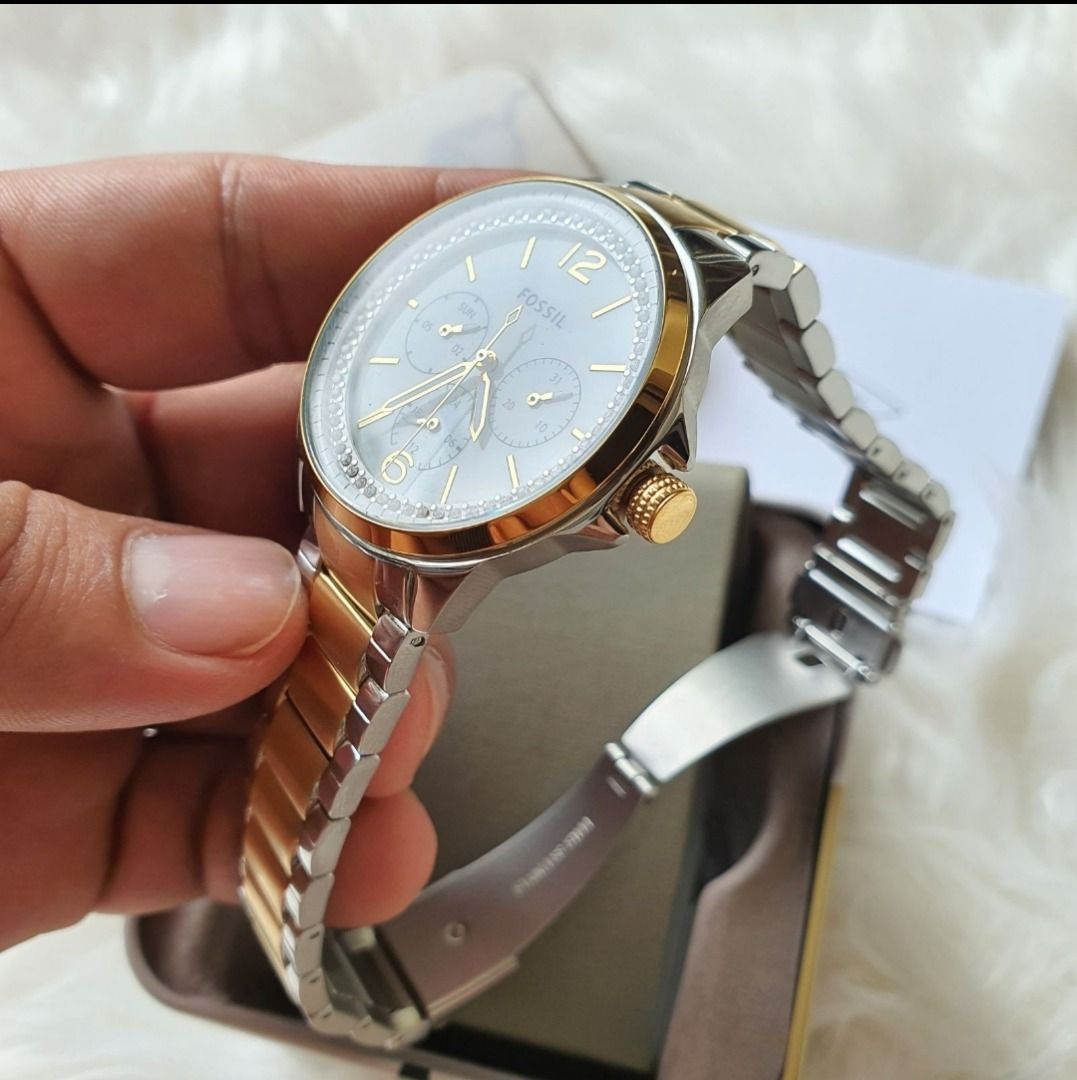 Fossil Ladies Watch - Sadie Multifunction Chronograph with Pave Crystal ...