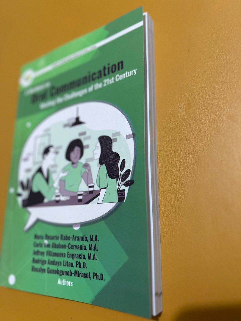 High School Book - Oral Communication (Category: Textbooks) located in Marikina City. Submitted by decluttering.matters (Listing ID 1347386109, Image 3). Description: A Worktext on Oral Communication Meeting the Challenges of the 21st Century by M. R. Rabe- Aranda, et. al. Bought for school but NEVER USED. Original price is around Php 600. Check my listings for other books. No reservations. Payment first, via GCash. Shipping will be arranged and 