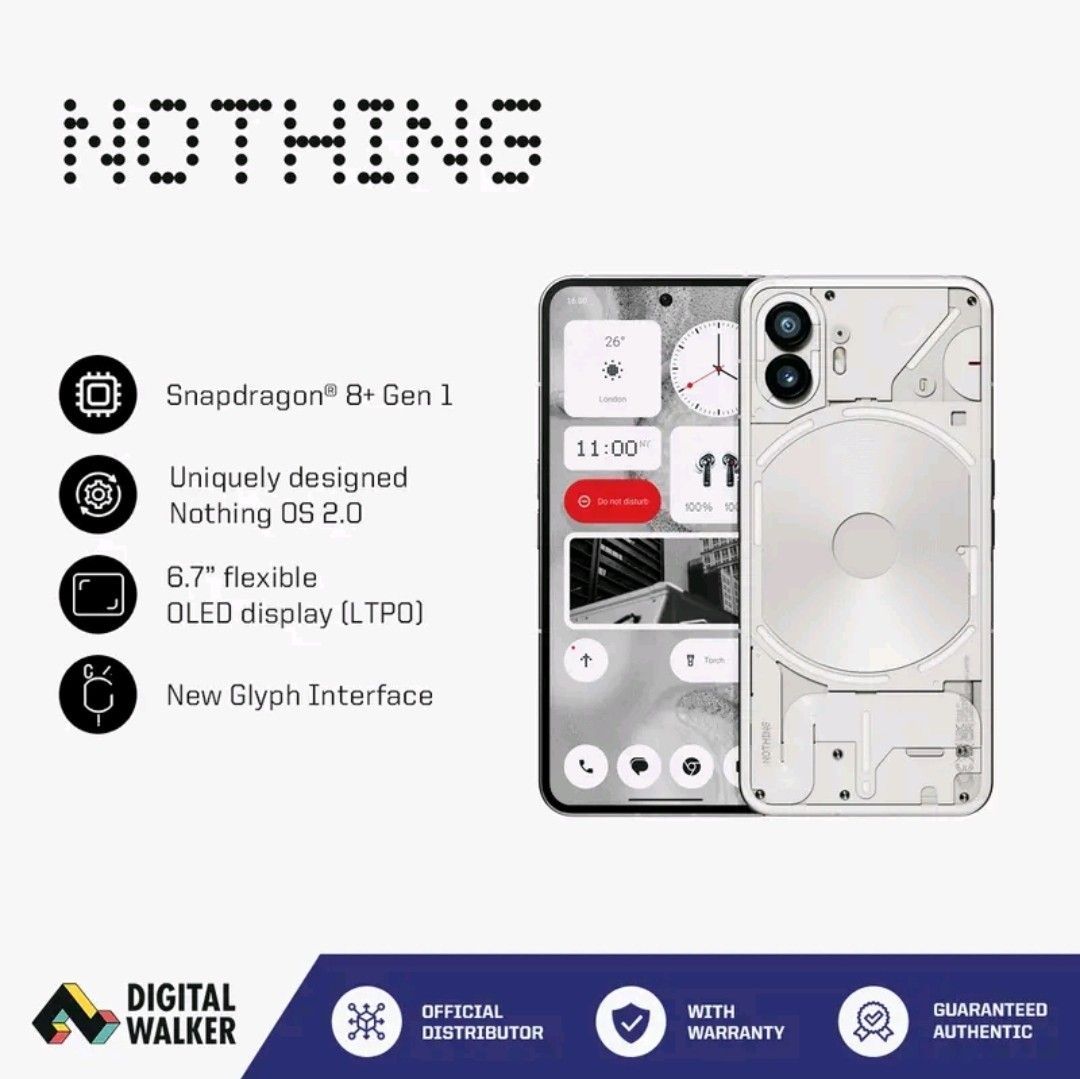 Nothing Phone 2 (Category: Android Others) located in Paranaque City. Submitted by hizonrj_g (Listing ID 1347327737, Image 1). Description: Nothing Phone 2 12GB+512GB Snapdragon 8+ Gen 1 Flexible OLED New Glyph Interface I may get a commission when you buy using our link #CopperedG #pppMGh #nothingphone.