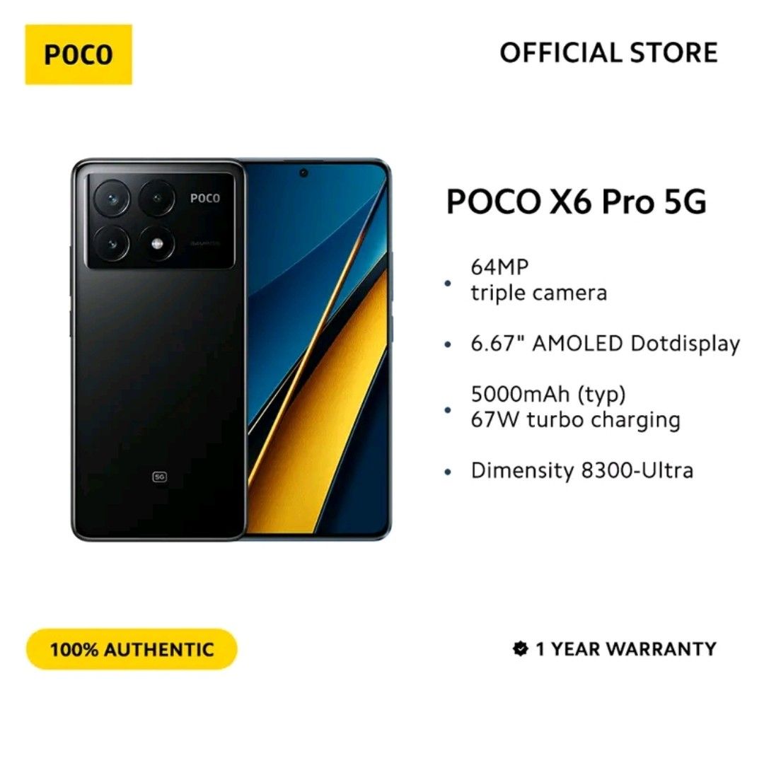 POCO X6 Pro 5G (Category: Xiaomi) located in Paranaque City. Submitted by hizonrj_g (Listing ID 1347311360, Image 1). Description: POCO X6 Pro 5G Dimensity 8300 12GB+512GB I may get a commission when you buy using our link #CopperedG #pppMGh #poco #dimensity.