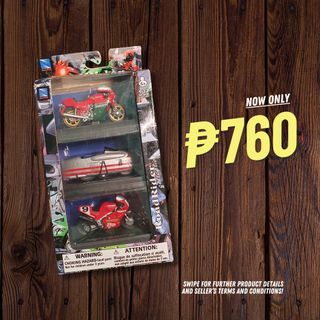 RoadRider Collection 3 pcs 1:32 Diecast Motorcycle Set