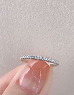 謝瑞麟珠寶專櫃正品TSL jewelry Au750 18K white gold白金鑽石戒指diamond ring條形女裝線戒排戒64203087445889110