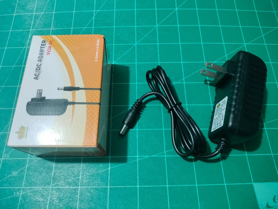9V 2A Universal Power Adapter (Category: Cables & Adaptors) located in Quezon City. Submitted by kyrex12 (Listing ID 1347507483, Image 2). Description: -100v-240v (AC) to 9V (DC) -2 Amperes -5.5mm (outer) -2.5mm (inner) -115cm cable length -with 1 week warranty -accept for shipping via LALAMOVE COD(buyer's expense) -accept GCASH and MAYA payment -COMPATIBILITY IS BUYER'S RESPONSIBILITY.