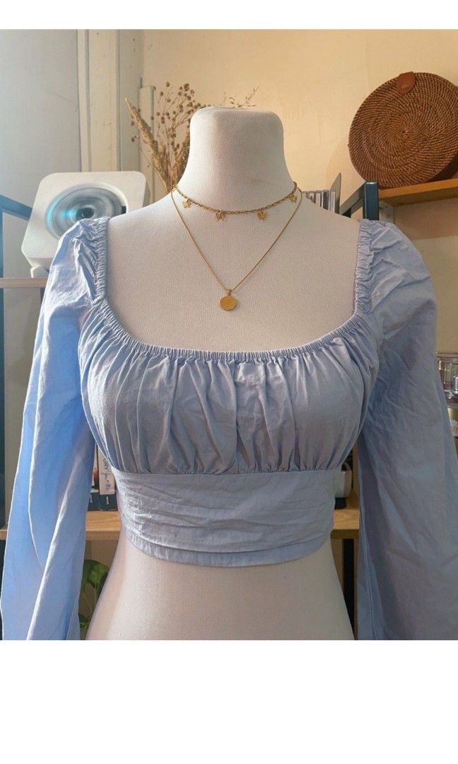 Baby Blue Puff Long sleeve top (Category: Longsleeves) located in Manila. Submitted by adydely (Listing ID 1347549205, Image 1). Description: rfs. Too small for me - smocking back - Sleeves length : 24 inches.