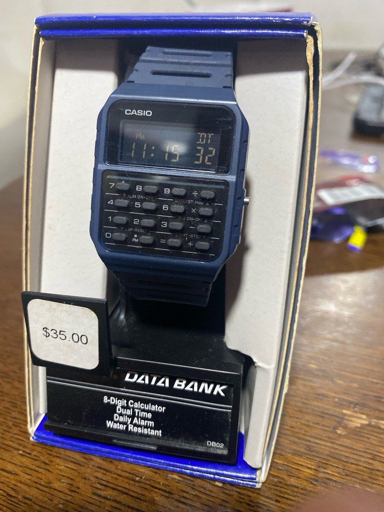 Casio data bank calculator US (Category: Men's Watches) located in Cabuyao City. Submitted by nicoleecloset (Listing ID 1347493925, Image 1). Description: Casio data bank calculator Dual time Daily alarm Water resistant.