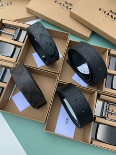 Coach/蔻馳 雙帶頭粒面壓花腰帶套裝 四款可選❗62978590982402115