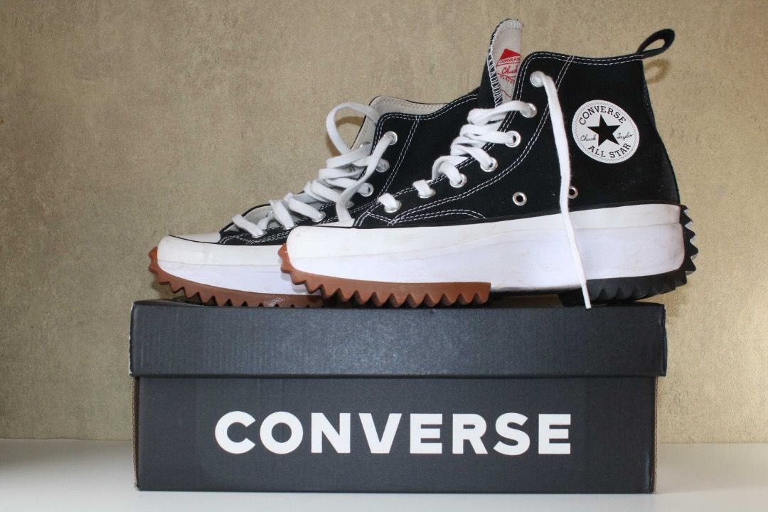 CONVERSE RUN STAR HIKE 8成新高筒厚底24CM 厚底基本款, 她的時尚, 鞋類, 厚底鞋在旋轉拍賣
