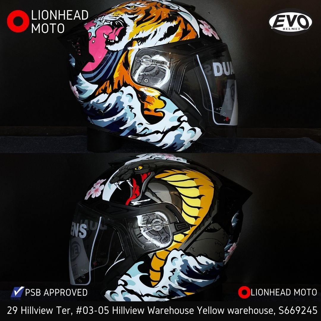 EVO RS9 TIGER HELMET SUNVISOR HELMETS PSB APPROVED FREE DELIVERY FREE ...