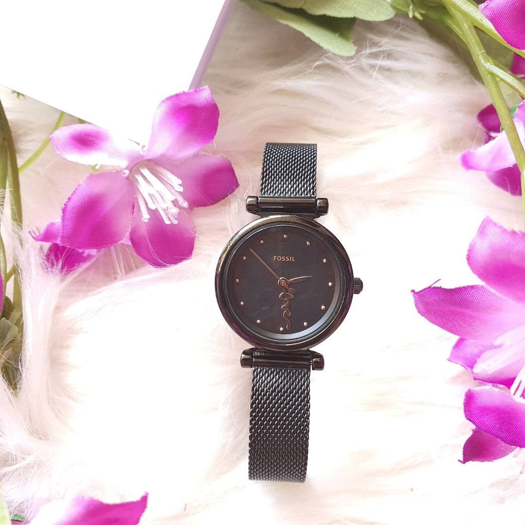 Fossil Ladies Watch - Carlie Mini Three-Hand Quartz Watch with Love ...