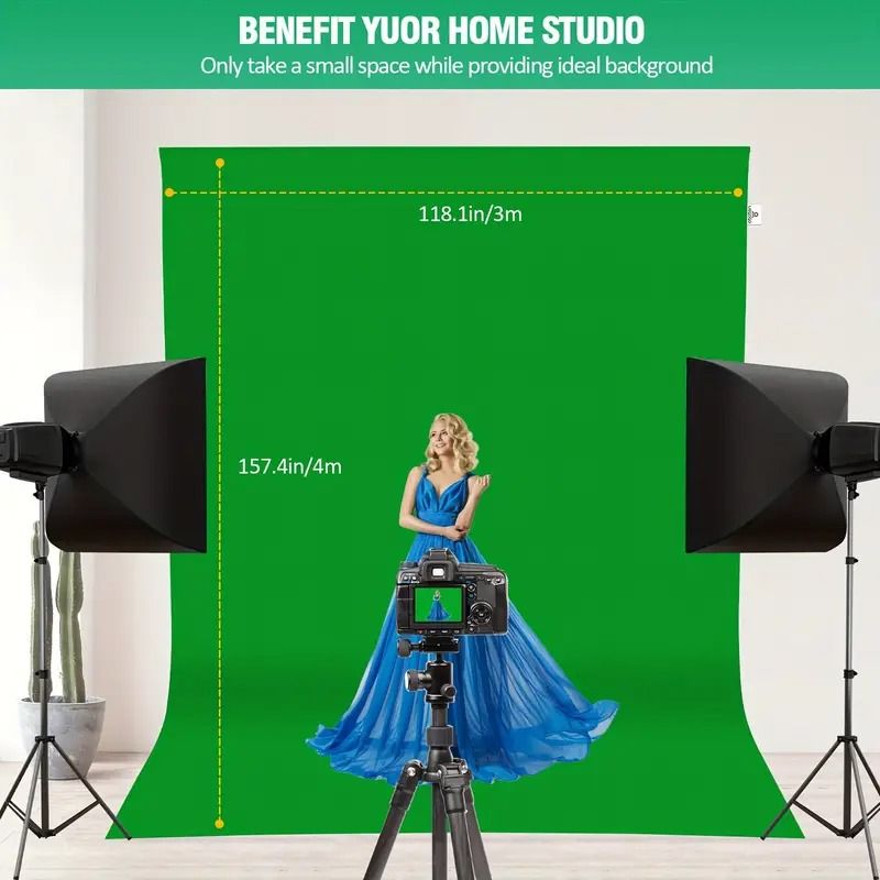Green Screen Backdrop 3x4m (Category: Lighting & Studio Equipment) located in Quezon City. Submitted by imax12345 (Listing ID 1347596044, Image 1). Description: Green Screen Backdrop 3x4m - For Photography - Seamless Virtual Background, Video Studio, Gaming & VR Virtual GreenScreen Background Sheet for Zoom Meeting, Cloth Fabric Curtain for Party Decor, Collapsible Green Backdrop (Only Backdrop) ------------------------------------------ For inqu