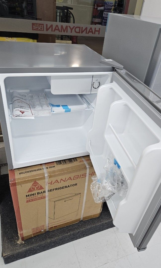Hanabishi personal refrigerator for SWAP (Category: Refrigerators and Freezers) located in Pasig City. Submitted by e.llabres (Listing ID 1347478730, Image 2). Description: brand new personal ref SRP 6399 php shipping will be negotiated pm for more details for SWAP with Chest Freezer in same condition.