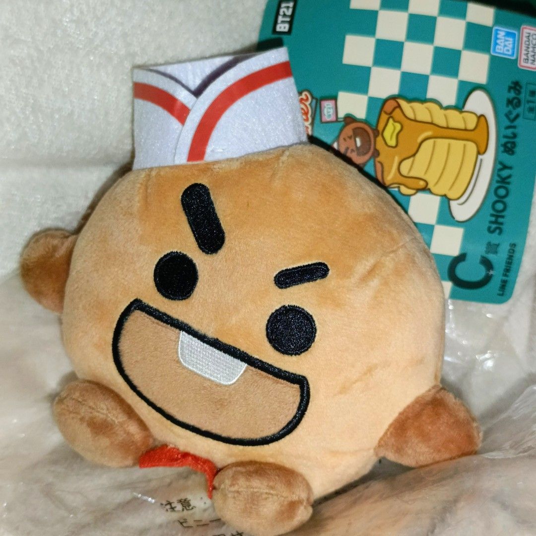 Ichiban Kuji x BT21 "Diner" Prize-C "Shooky" 11cm Plush Toy (BANDAI SPIRITS JAPAN) (Category: Plushies & Soft Toys) located in Quezon City. Submitted by frolckngfln (Listing ID 1347631637, Image 1). Description: ⤷ WYSIWYG .ᐟ ⤷ PM for inquiries ⤷ Pay as you order ☆ No cancellations ☆ No returns/refunds ☆ No rush shipping *⁠･⁠｡ﾟ. HAPPY COLLECTING ｡⁠*ﾟ･⁠ 💵 MOP: GCash 🛵 MOD: J&T express 📍 Location: Quezon City.