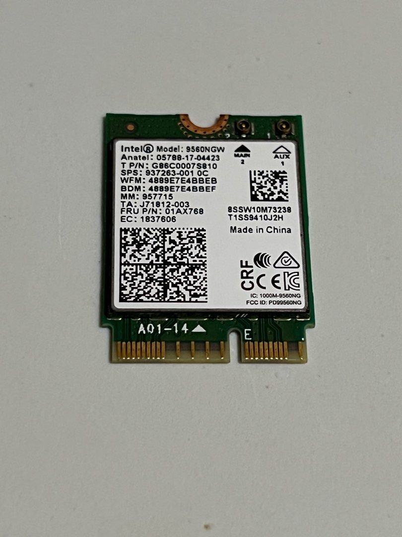 Intel Wireless-AC 9560 M.2 CNVi WiFi Card (Category: Computer Parts) located in Marikina City. Submitted by mikashisells (Listing ID 1347530317, Image 1). Description: The Wireless-AC 9560 adapter is a CRF(companion RF module) supporting the integrated wireless 802.11ac solutions from . The solution provides Bluetooth 5 and 2x2 802.11ac Wi-Fi including wave 2 features such as 160MHz channels These new features deliver a significant increase in us