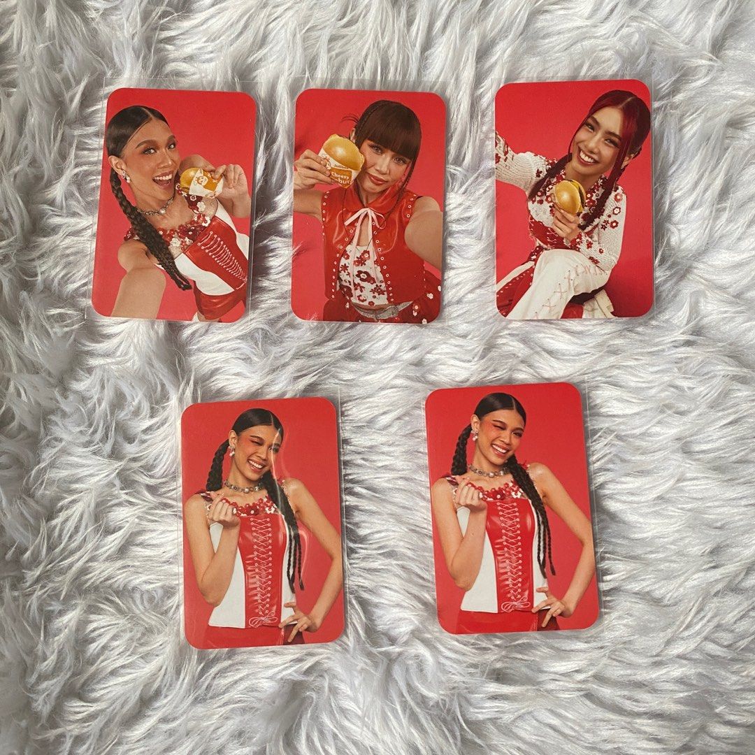 Jollibini Photocards [BINI x Jollibee] (Category: Raw Singles) located in Pasig City. Submitted by ailacrochets (Listing ID 1347521381, Image 1). Description: ₱50 each.