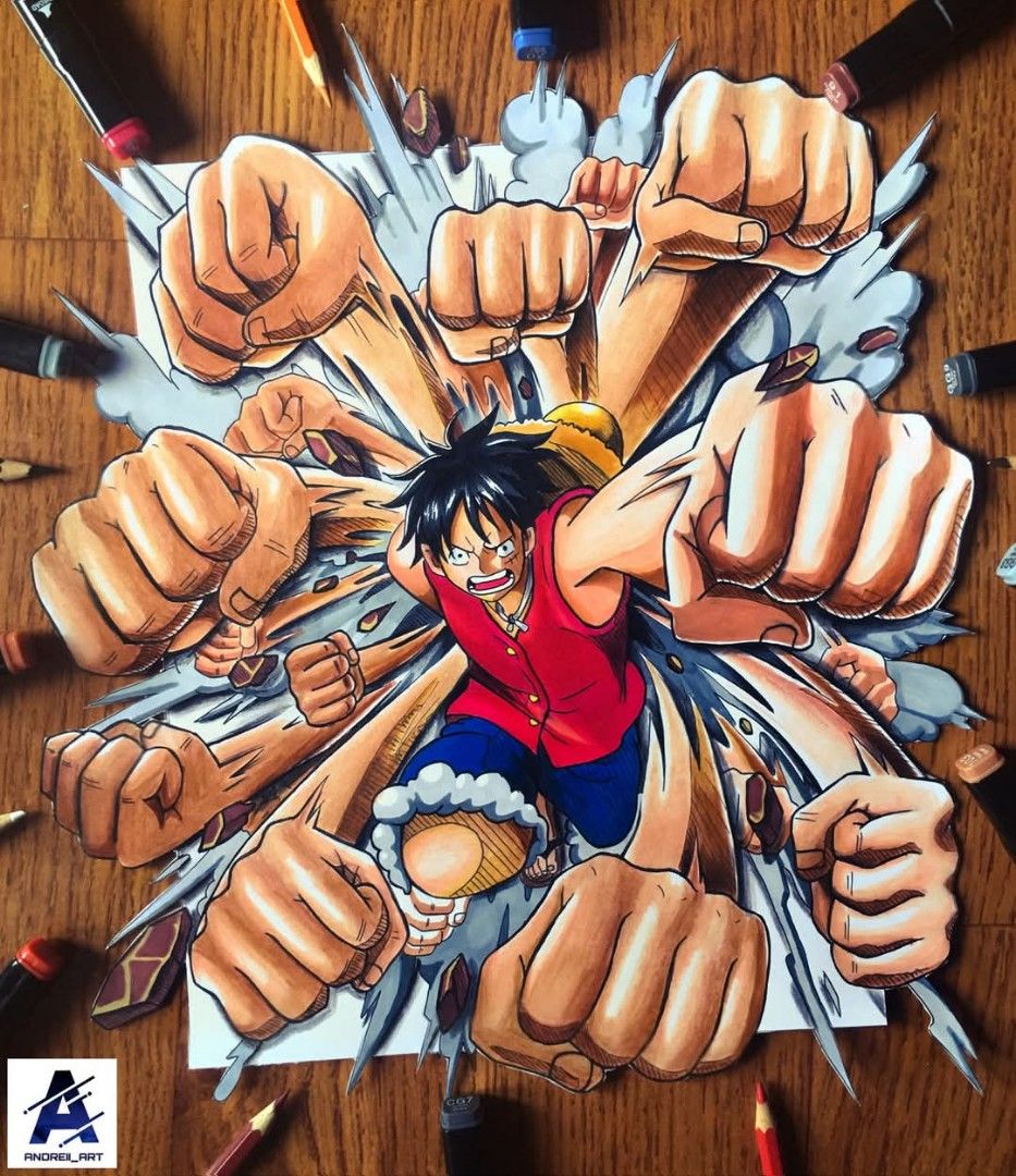 Luffy One Piece Artwork (made using alcohol markers and colored pencils) (Category: Art & Prints) located in Munoz. Submitted by wearit.phhhh (Listing ID 1347577790, Image 1). Description: One piece artwork made using alcohol markers and colored pencils..