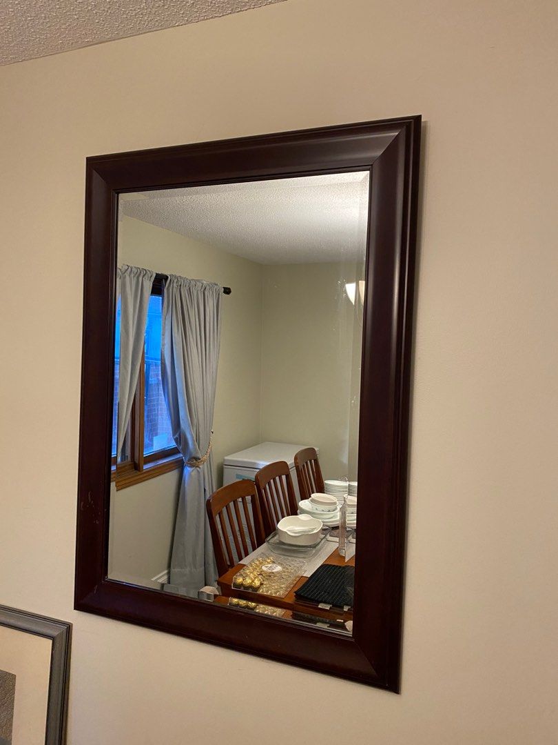 Mirror (Category: Home & Furniture) located in Vaughan. Submitted by mashood_m (Listing ID 1347656814, Image 2). Description: ** I can deliver for extra cost ** •near perfect condition - very minor scuffs on the frame but the glass has zero scratches •30.5 by 40 inches.