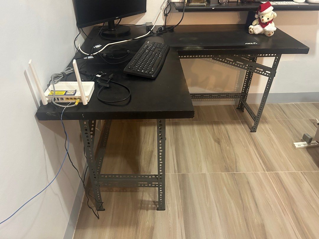 Sale! Industrial Customized L Work Table (Category: Tables & Sets) located in Manila. Submitted by luxurybrandsonly (Listing ID 1342864483, Image 2). Description: For Sale: Customized Industrial L-Shape Table – Built for Style & Durability Perfect for the office, gaming setup or home workstation Sturdy Table Legs: Made from heavy-duty industrial-grade materials, designed to support heavy equipment while maintaining stability. Space-Saving L-Shape