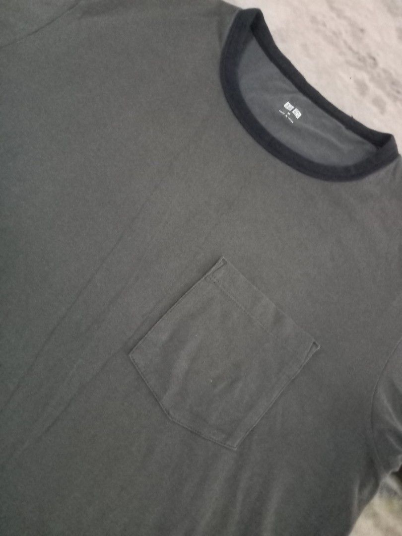 UNIQLO JAPAN AIRISM 2PCS COMBO RINGER MILITARY ARMY OLIVE DRAB GREEN OG ...