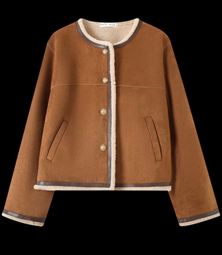 Winter shearling jacket (Category: Coats, Jackets and Outerwear) located in Singapore. Submitted by redtrucks (Listing ID 1347545484, Image 2). Description: Brand new and unworn Fits xs-s size comfortably Stay warm while looking stylish, looks great buttoned up or hanging open Self collect and serangoon gardens Goods sold non returnable.