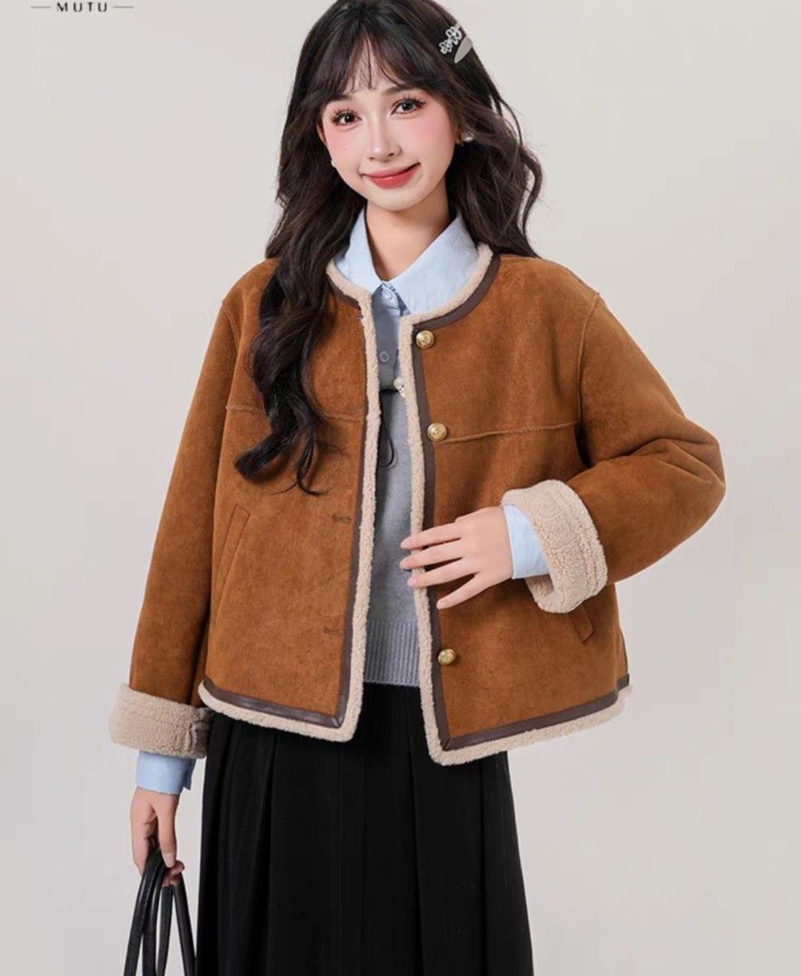Winter shearling jacket (Category: Coats, Jackets and Outerwear) located in Singapore. Submitted by redtrucks (Listing ID 1347545484, Image 3). Description: Brand new and unworn Fits xs-s size comfortably Stay warm while looking stylish, looks great buttoned up or hanging open Self collect and serangoon gardens Goods sold non returnable.
