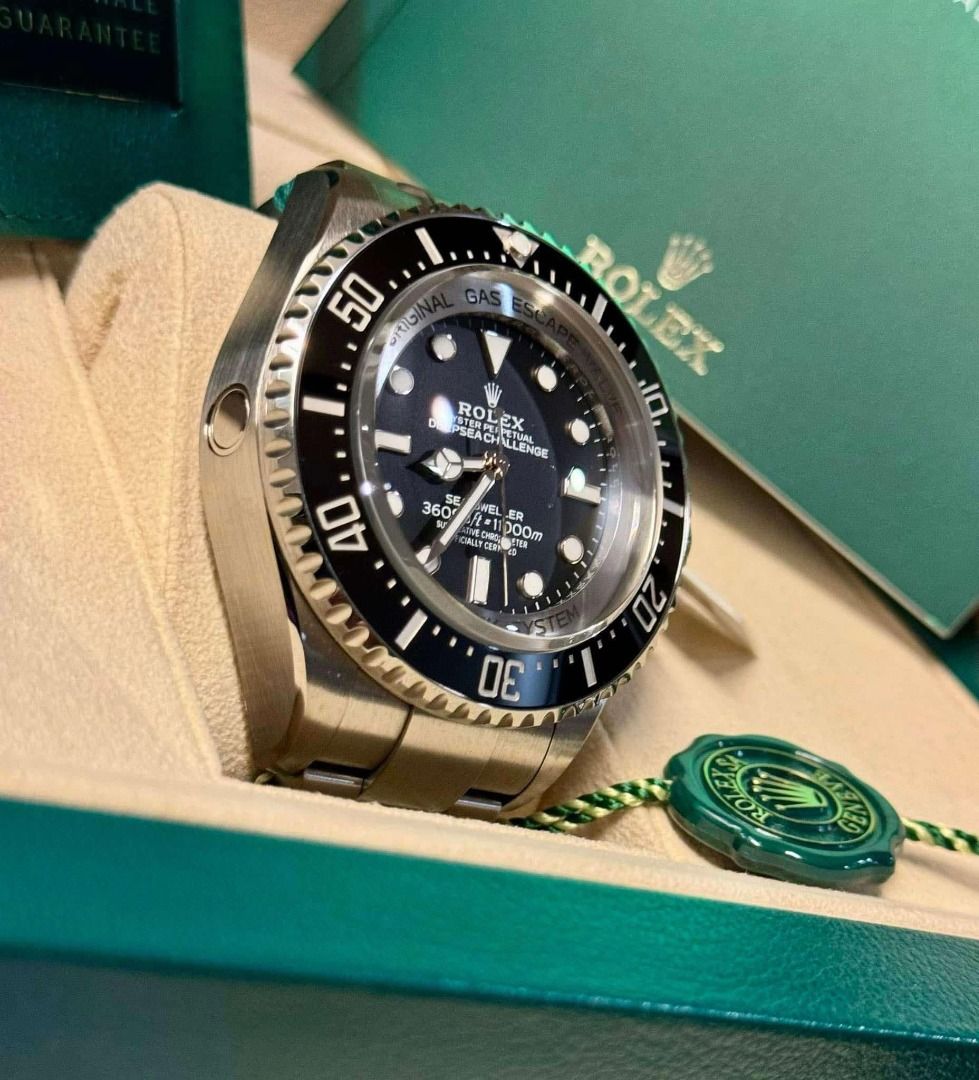 2024 ROLEX DEEPSEA CHALLENGE (Category: Luxury Watches) located in Pasig City. Submitted by tycoon.cars (Listing ID 1347719796, Image 2). Description: 2024 ROLEX DEEPSEA CHALLENGE GRADE 5 RLX TITANIUM W/ CERACHROM BEZEL INSERT 9.5MM SAPPHIRE GLASS CASE: 50MM INCLUSIONS: - TRIPLE BOX - NFC CARD - HANG TAGS - MANUAL MOVEMENT: 3120 AUTOMATIC AND HAND WINDING 28,800 VPH FREQUENCY, 70-HOUR POWER RESERVE, 31 JEWELS, SUPERLATIVE CHRONOMETER CERTIFIED (+