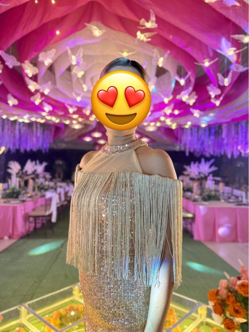 Beige champagne Gown Tassel (Category: Evening dresses & gowns) located in Zamboanga. Submitted by capfab (Listing ID 1347802066, Image 2). Description: Time to let go of my fave gown from Turkey. Very elegant..