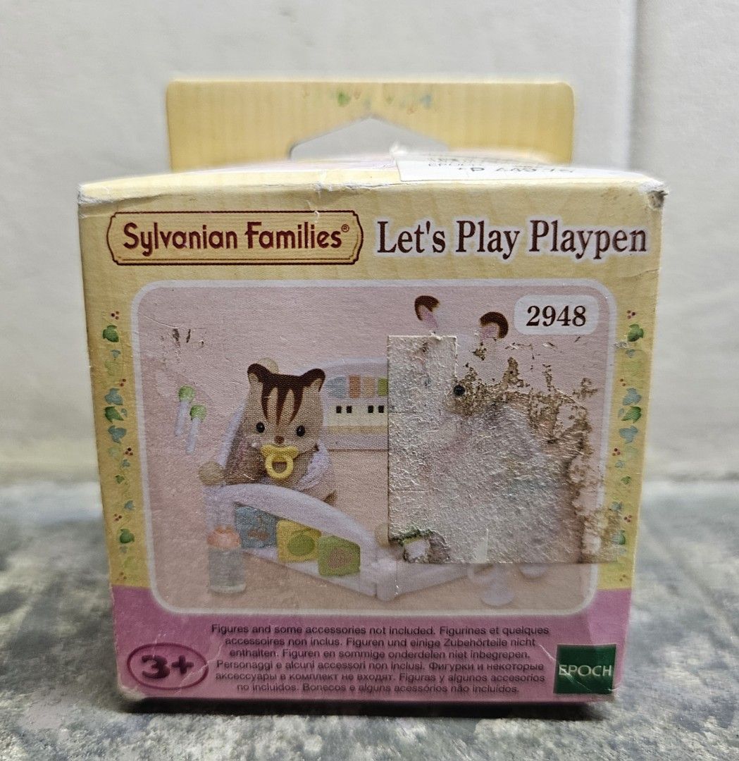 Epoch Sylvanian Families LET'S PLAY PLAYPEN Playset (Category: Infant Playtime) located in Quezon City. Submitted by charliebrown_olx (Listing ID 1347782033, Image 1). Description: Classification: New, Unused Condition: Mint on Non-Mint Box TERMS & CONDITIONS: 1. C.O.D. Can meet buyers at - Del Monte Ave, Q.C. - Mla Memorial Park Sucat - Sundays 10am-11am 2. Shipping c/o buyer. 3. Prices are Final. 4. Respect the Ad. TFL!.
