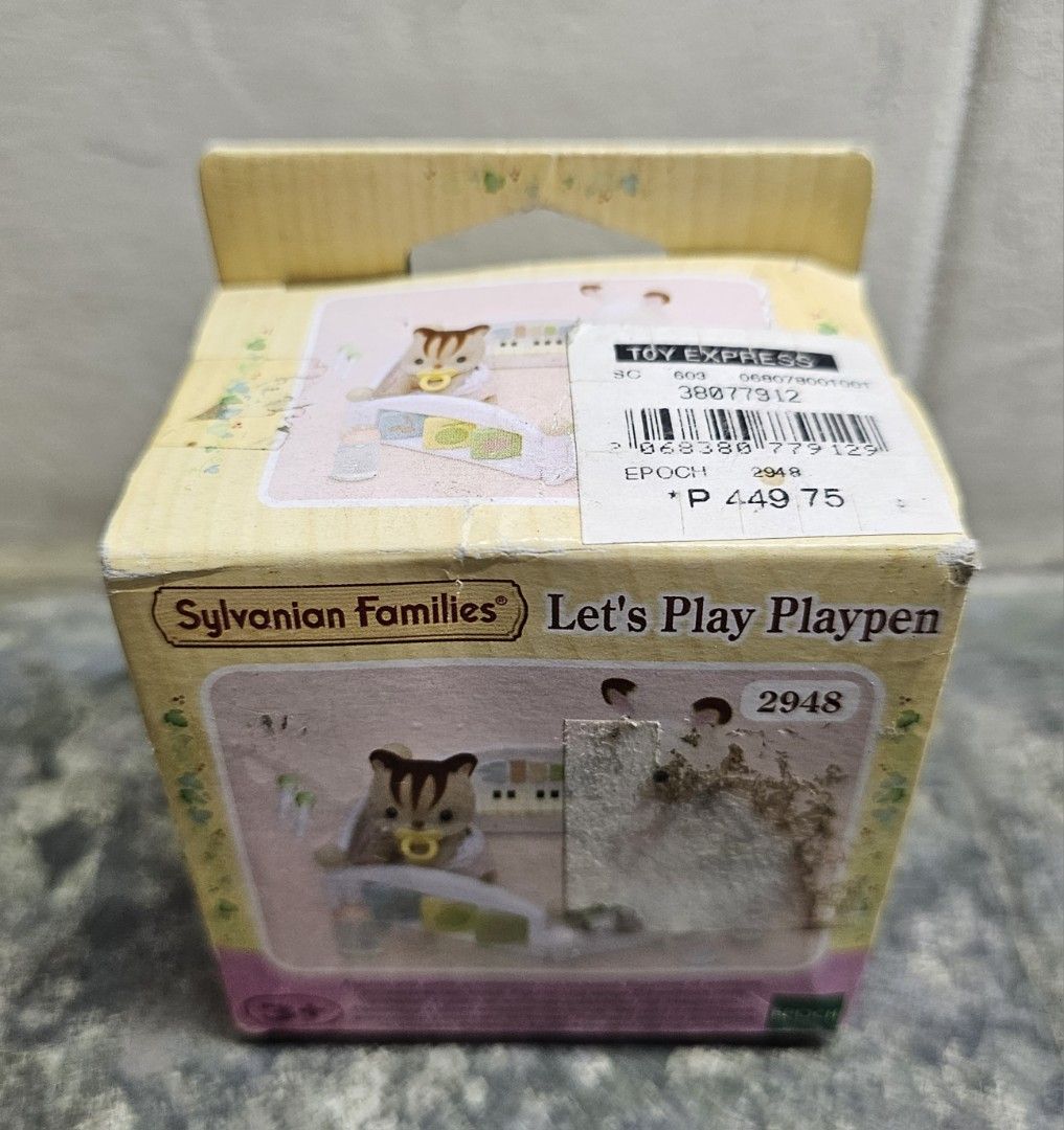Epoch Sylvanian Families LET'S PLAY PLAYPEN Playset (Category: Infant Playtime) located in Quezon City. Submitted by charliebrown_olx (Listing ID 1347782033, Image 2). Description: Classification: New, Unused Condition: Mint on Non-Mint Box TERMS & CONDITIONS: 1. C.O.D. Can meet buyers at - Del Monte Ave, Q.C. - Mla Memorial Park Sucat - Sundays 10am-11am 2. Shipping c/o buyer. 3. Prices are Final. 4. Respect the Ad. TFL!.