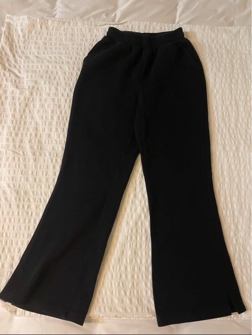 for keeps the label black flare pants / trousers (Category: Other Bottoms) located in Quezon City. Submitted by linengirl (Listing ID 1347828038, Image 3). Description: - Original price is 2600 - Black, Size Small PETITE - Super comfy! Waist is adjustable :) - Used once only - RFS: I prefer the regular fit.