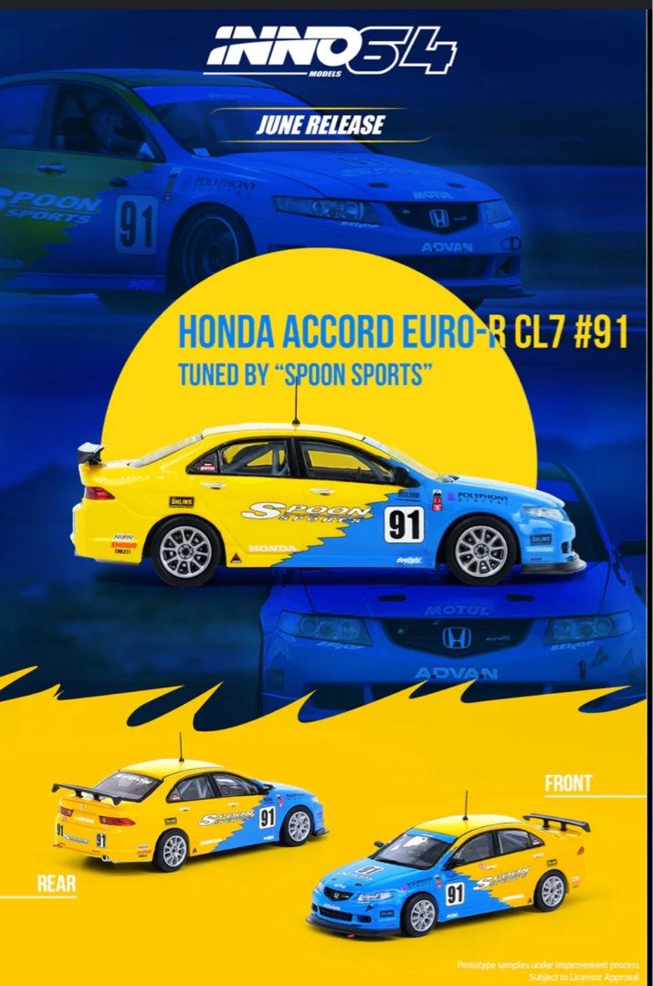 Inno Honda Accord Euro-R (CL7) Spoon Sports, 興趣及遊戲, 玩具 & 遊戲類 - Carousell