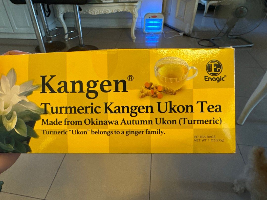 Kangen Ukon/Turmeric tea (Category: Health Food, Drinks & Tonics) located in San Juan City. Submitted by valenzcloset (Listing ID 1347716663, Image 1). Description: 5 boxes available.