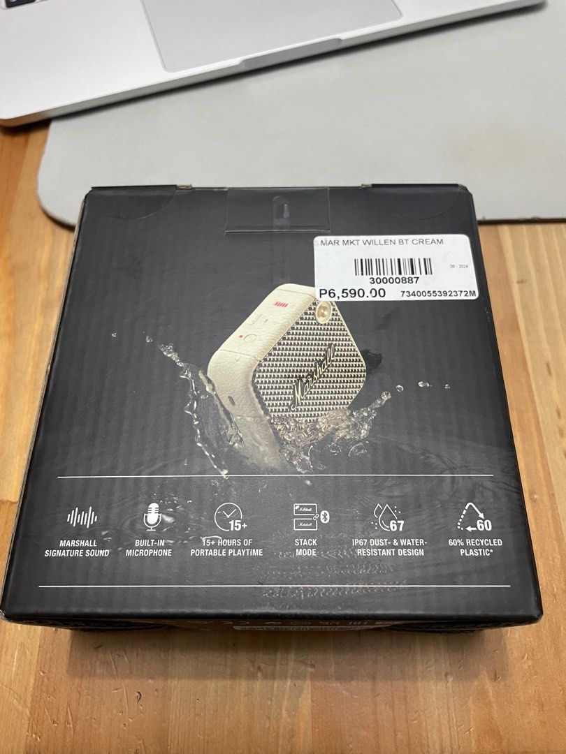 Marshall Willen Bluetooth Speaker (SEALED) (Category: Soundbars, Speakers & Amplifiers) located in Pasig City. Submitted by chriscocjin (Listing ID 1347768439, Image 2). Description: - SEALED - BRAND NEW - FREEBIE FROM BEYOND THE BOX.