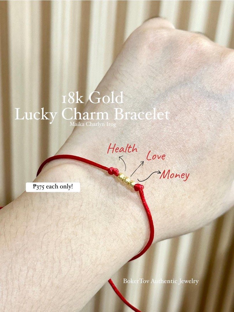 Red string with 18k Gold bracelet (Category: Bracelets) located in Balanga. Submitted by malka.wrist.it (Listing ID 1347770647, Image 1). Description: 10 PIECES ONHAND STOCKS ONLY! Minimalist Health, Love, Money 18k Gold Balls in Lucky Red String ❤️ Pwedeng-pwede na panregalo sa nalalapit na Chinese New Year at Valentine’s Day✨ ✅First Pay, First Served 💵PAYMENT FIRST (no dp, only full payment) ❌NO COD/COP kahit meetup (wag makulit) 📍Balanga Bat