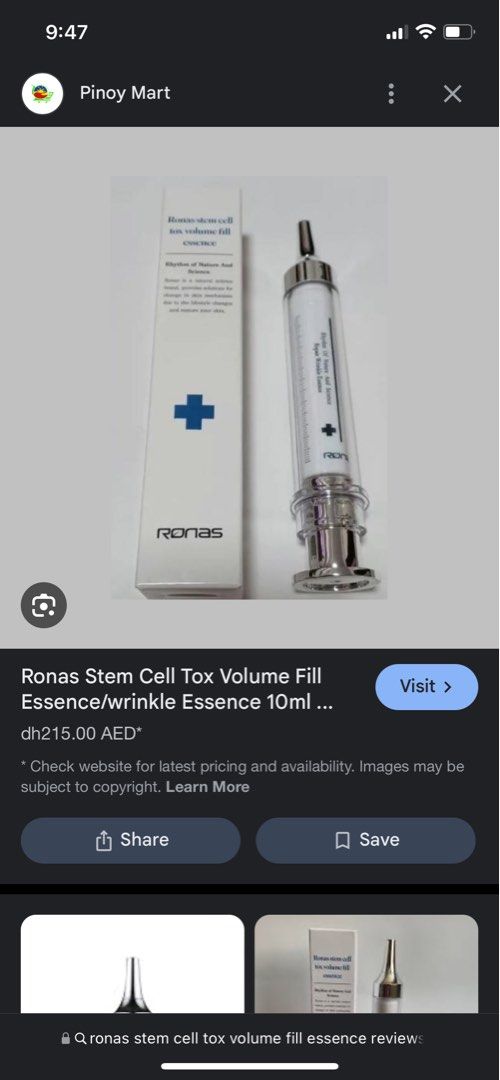 Ronas Stem Cell Tox Volume Fill Essence, Beauty & Personal