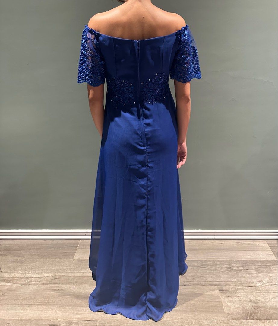 Royal Blue Off-Shoulder Gown (Category: Evening dresses & gowns) located in Jimenez. Submitted by cflamd (Listing ID 1347774304, Image 3). Description: RFS: cancelled event Fits Small to Medium frames Brand new, never worn.
