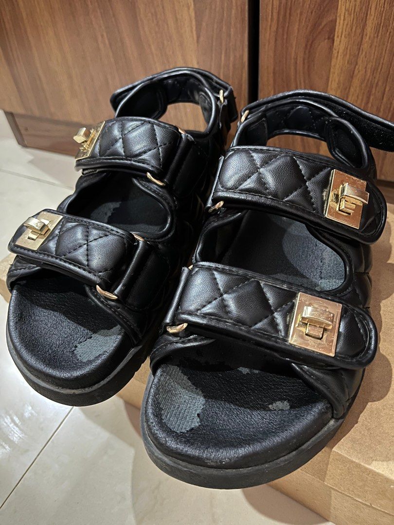 Steve madden margie sandal black strappy chanel