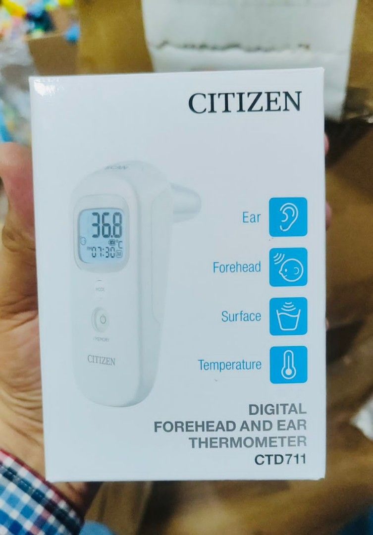 TERMOMETER (Category: Health Monitors & Weighing Scales) located in Kuala Lumpur. Submitted by fatinaina830200 (Listing ID 1347662787, Image 3). Description: *CITIZEN THERMOMETER RM49 only* np RM340 Usage: ✅boleh check suhu badan (thru forehead) ✅boleh check liquid (air/susu etc) ✅boleh check suhu makanan 🔥Touchless, boleh check within 1 inch tak perlu sentuh pun 🔥Accurate 1 second reading 🔥Recommended 🔥FDA medical certified for safety and ac