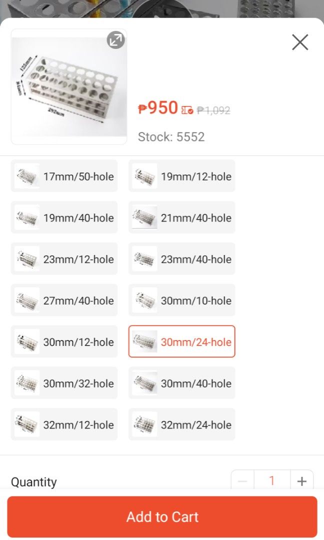 Test Tube Rack Stainless Steel (Category: Medical Supplies & Tools) located in Marikina City. Submitted by casa_shoppe (Listing ID 1347767861, Image 2). Description: Used for thesis.