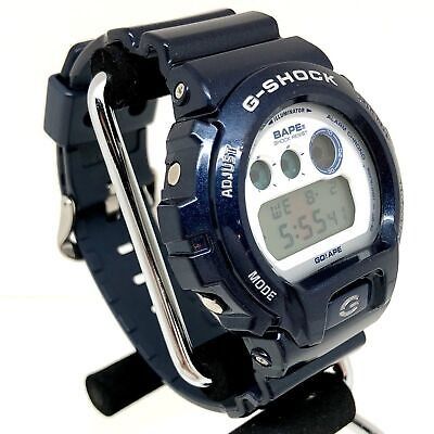 限定品 G-SHOCK×BAPE DW-6900 ネイビー 100% Ori Japan Made Dw-6900 Blue Bape Collaboration Men's Watch