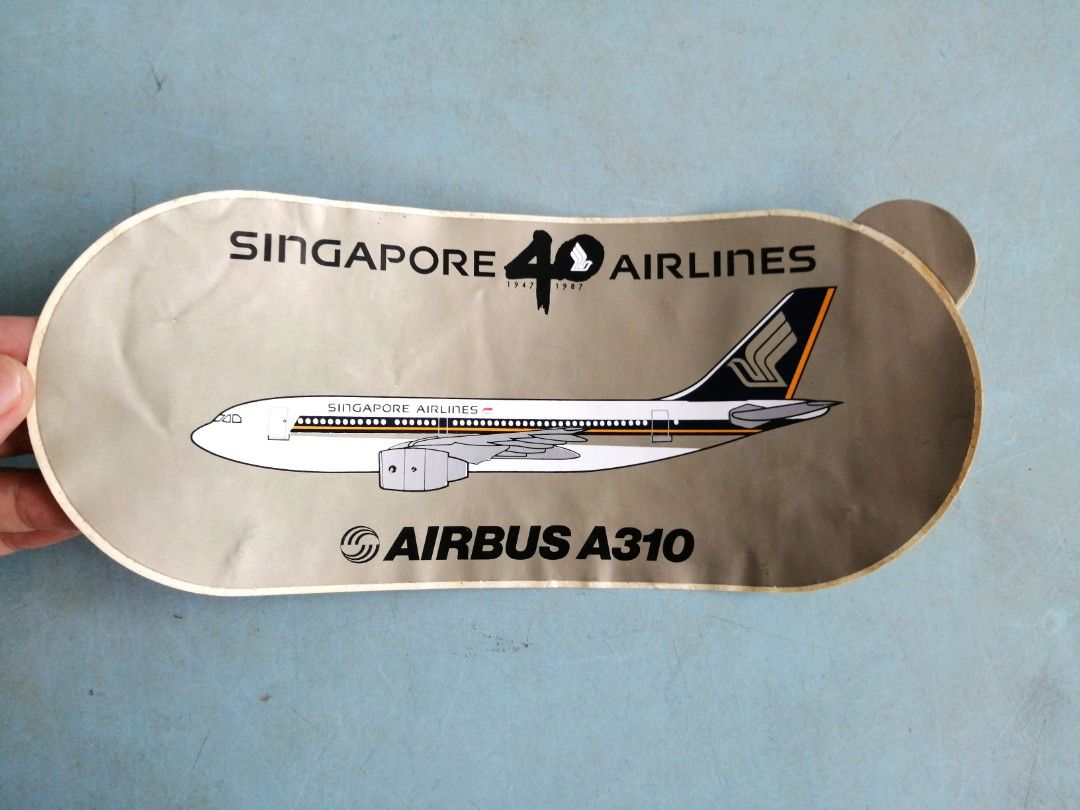 A310 Sticker 1987 Vintage Singapore Airlines SQ 40th Anniversary Sticker Airbus A310 ...
