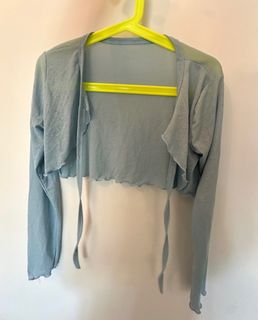 女裝藍色小透視短身外套 Blue see-through crop jacket64221336425090110