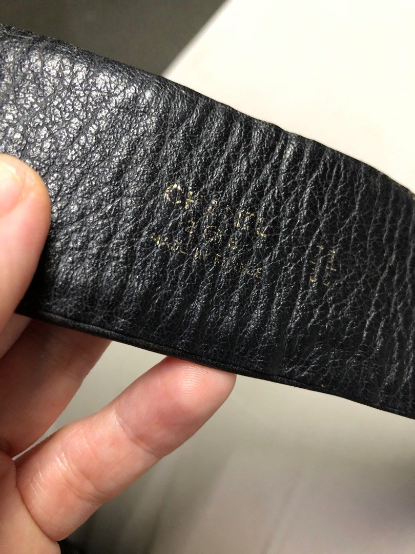 Auth CHANEL vintage leather belt (Category: Belts) located in Caloocan City. Submitted by dudiegraham-18821 (Listing ID 1347881545, Image 3). Description: Authentic Chanel Vintage leather belt with rare gold buckle. Length of leather is approx 34 inches.