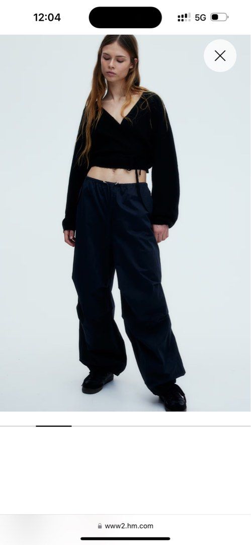 HM Parachute Trousers (Category: Other Bottoms) located in Manila. Submitted by declutterbydl (Listing ID 1347876966, Image 1). Description: Used it once. Bought it for 1490. Realized I got the wrong size. No issue. Good as New. Color rate is 10/10. .