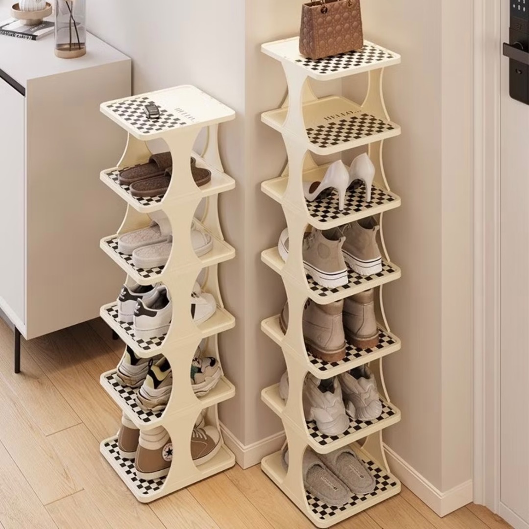 Multilayered Entryway Shoe Rack | Durable Single Column Doorway Shoe ...