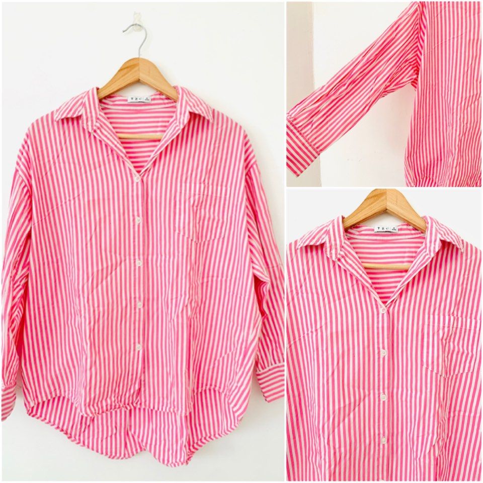 Pink&White Stripes Longsleeves Drop Shoulder (Category: Others Tops) located in Pasuquin. Submitted by luxthingsdeclutter (Listing ID 1347935012, Image 1). Description: Soo pretty! Quality like zara/h&m. Strawberry pink and White stripes drop shoulder. Can fit up to semi XL. NO FLAWS!! Shipping fee must be shouldered by the buyer. Helping tags: rare coquette trendy h&m zara uniqlo luxury.