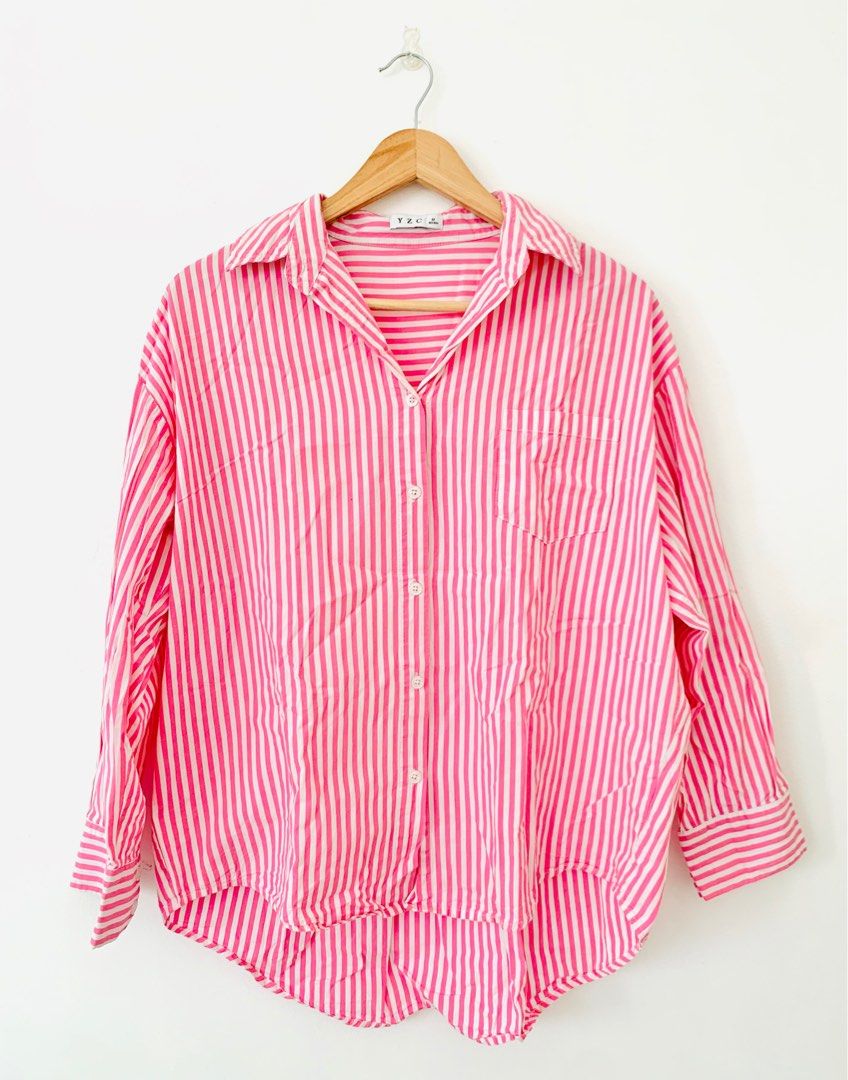 Pink&White Stripes Longsleeves Drop Shoulder (Category: Others Tops) located in Pasuquin. Submitted by luxthingsdeclutter (Listing ID 1347935012, Image 2). Description: Soo pretty! Quality like zara/h&m. Strawberry pink and White stripes drop shoulder. Can fit up to semi XL. NO FLAWS!! Shipping fee must be shouldered by the buyer. Helping tags: rare coquette trendy h&m zara uniqlo luxury.