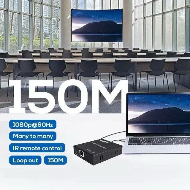Wireless 150M HDMI Lan Extender over IP /TCP Rj45 Cat5e/6 1080P HDMI Ethernet Video Extender Support one TX to Multiple RX by Ethernet Switch with Safety Mark63221275120513114