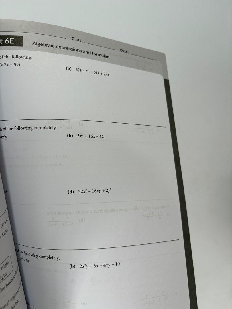 4B e math workbook (Category: Textbooks) located in Singapore. Submitted by blueycloudss (Listing ID 1348064881, Image 3). Description: Minor defects on the cover, but the inside have not been touched. Worksheets can be torn out and be stored in folders for revision..