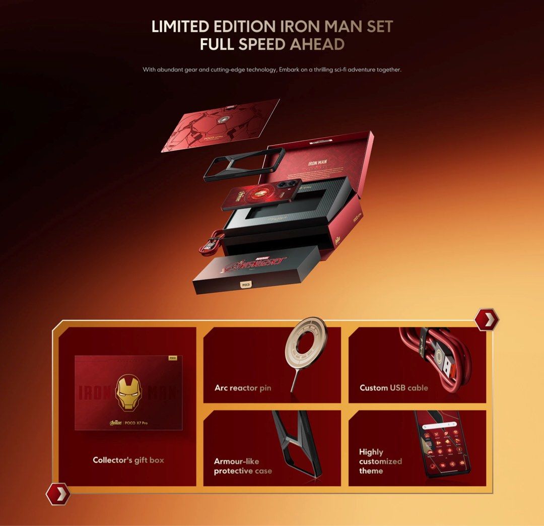 全新POCO X7 PRO iron Man Edition 鋼鐵俠特別版, 手提電話